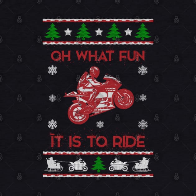 Rider Ugly Christmas Sweater Gifts For Biker Motorcycle by uglygiftideas